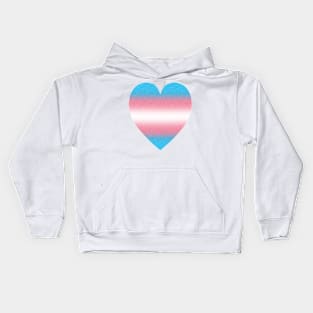 Gradient Trans Pride Heart Kids Hoodie